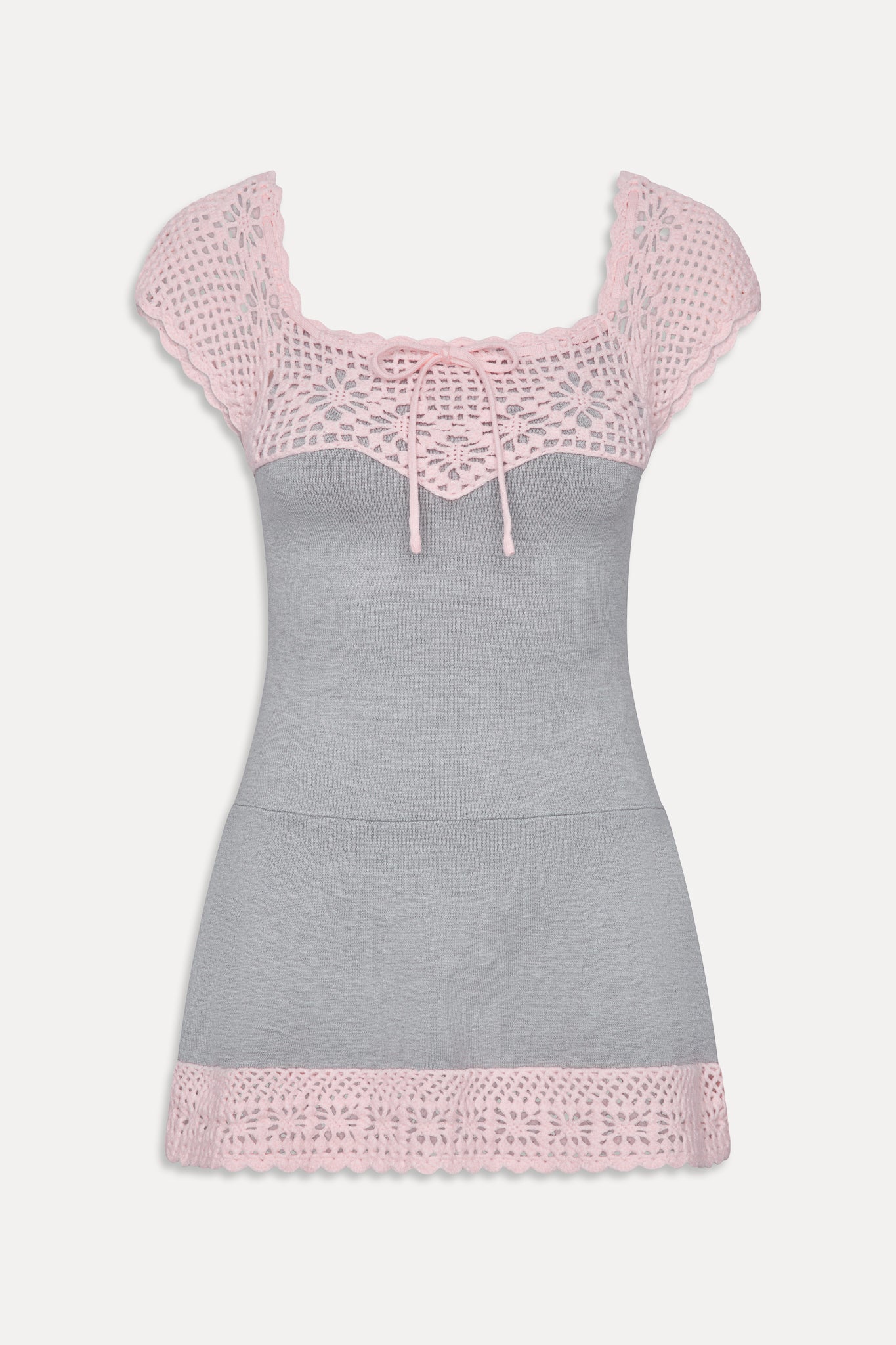 Lover Crochet Knit Mini Dress - Pink Flora Frankies Bikinis Discount