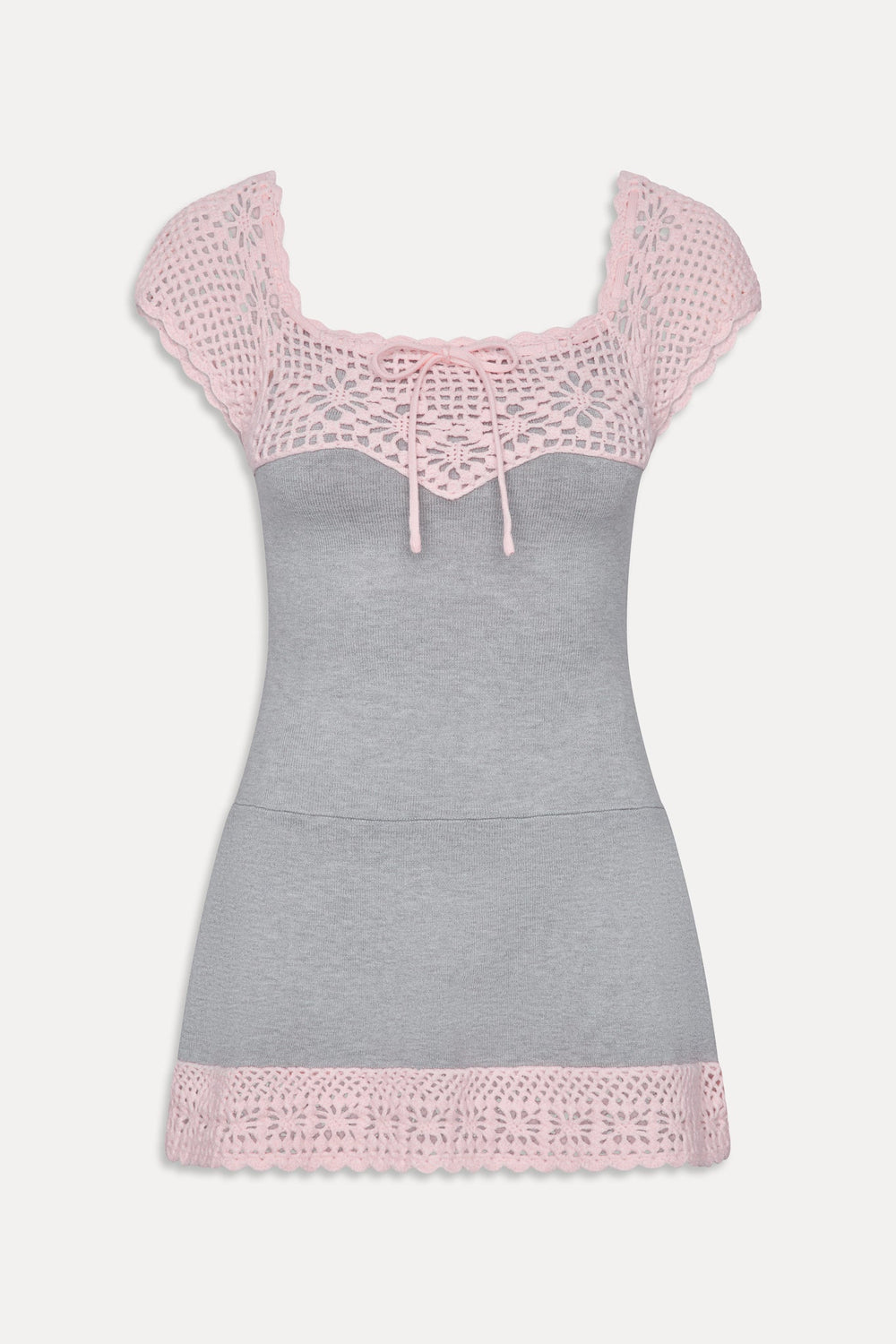 Lover Crochet Knit Mini Dress - Pink Flora Frankies Bikinis Discount
