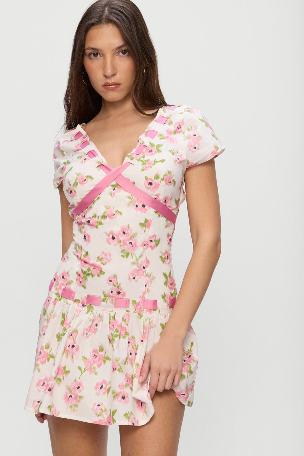 Belladonna Cotton Floral Mini Dress - Rosebush Frankies Bikinis Sale