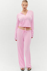 Atlas Zip Up Hoodie - Pink Cloud Frankies Bikinis Outlet