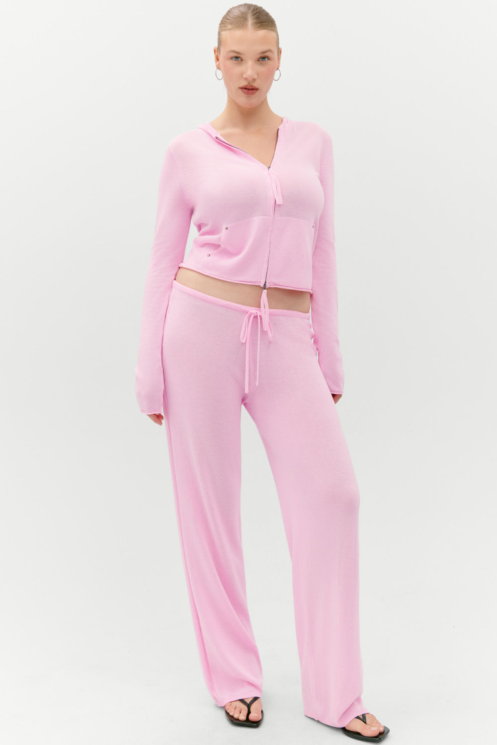 Ela Low Rise Knit Pants - Pink Cloud Frankies Bikinis Discount