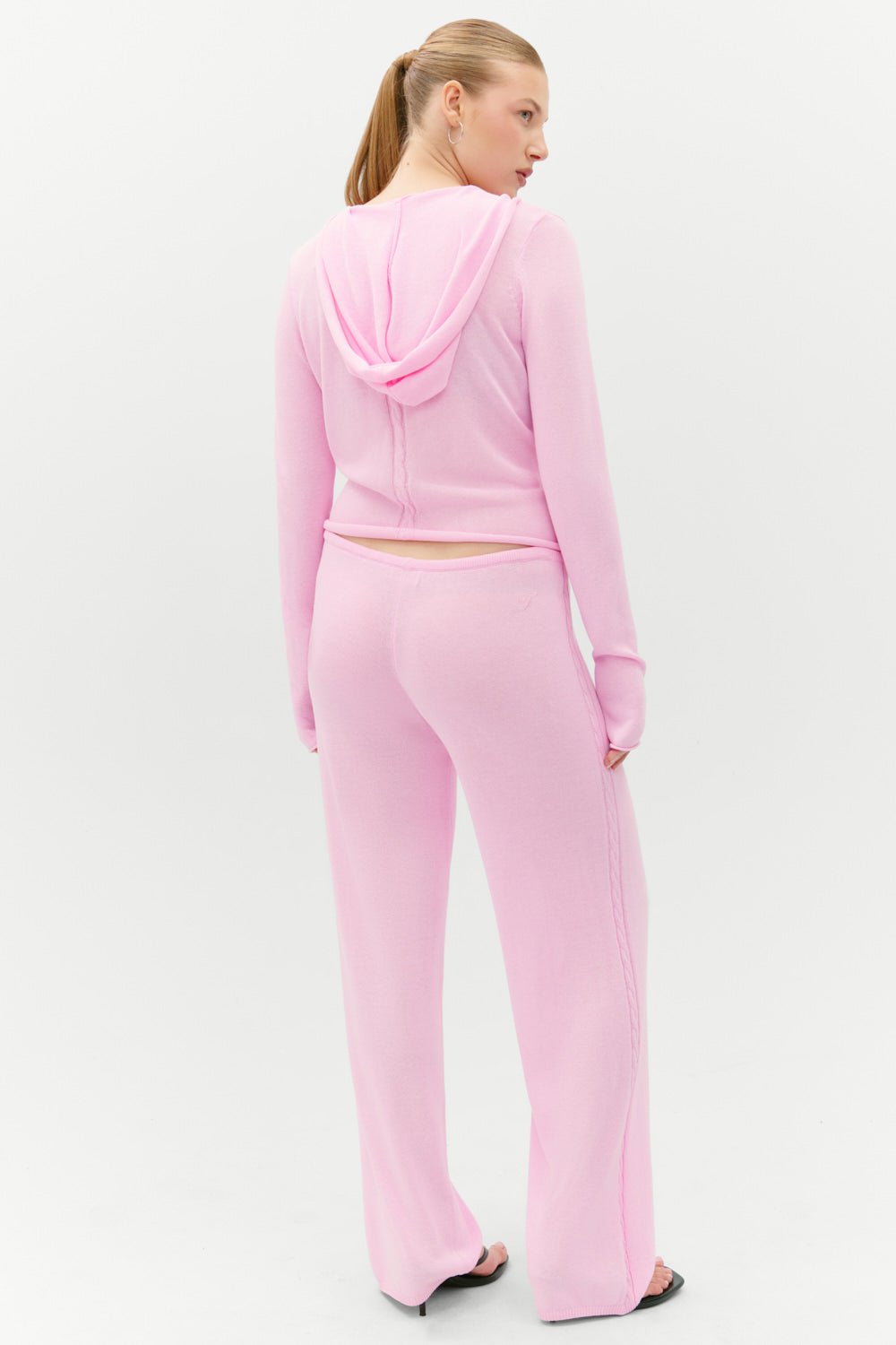 Ela Low Rise Knit Pants - Pink Cloud Frankies Bikinis Discount