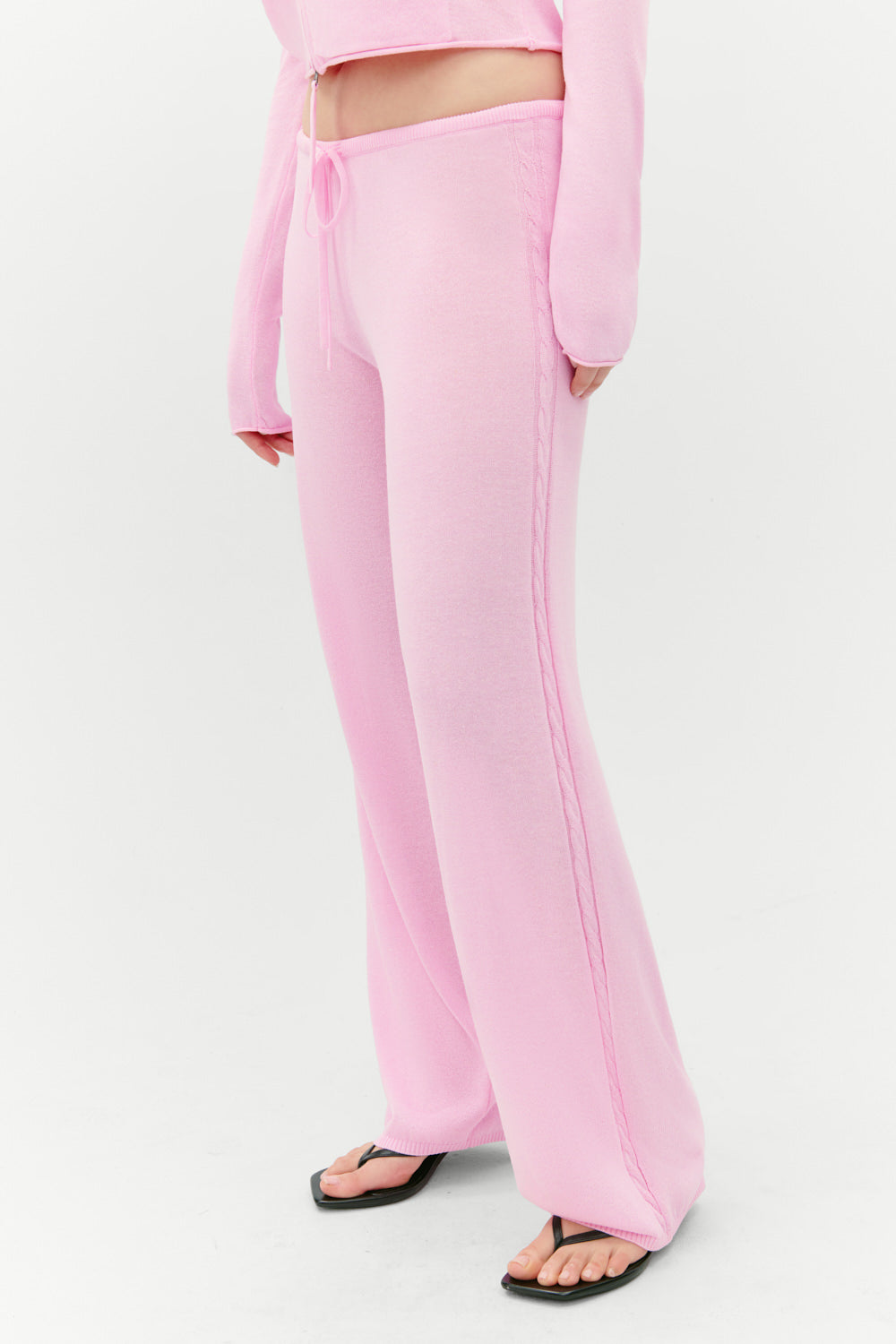 Ela Low Rise Knit Pants - Pink Cloud Frankies Bikinis Discount