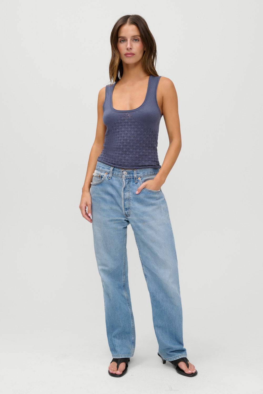 x JENNIE Kyra Knit Tank Top - Night in Seoul Frankies Bikinis Sale