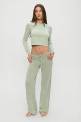 Ela Low Rise Knit Pants - Eucalyptus Frankies Bikinis Online