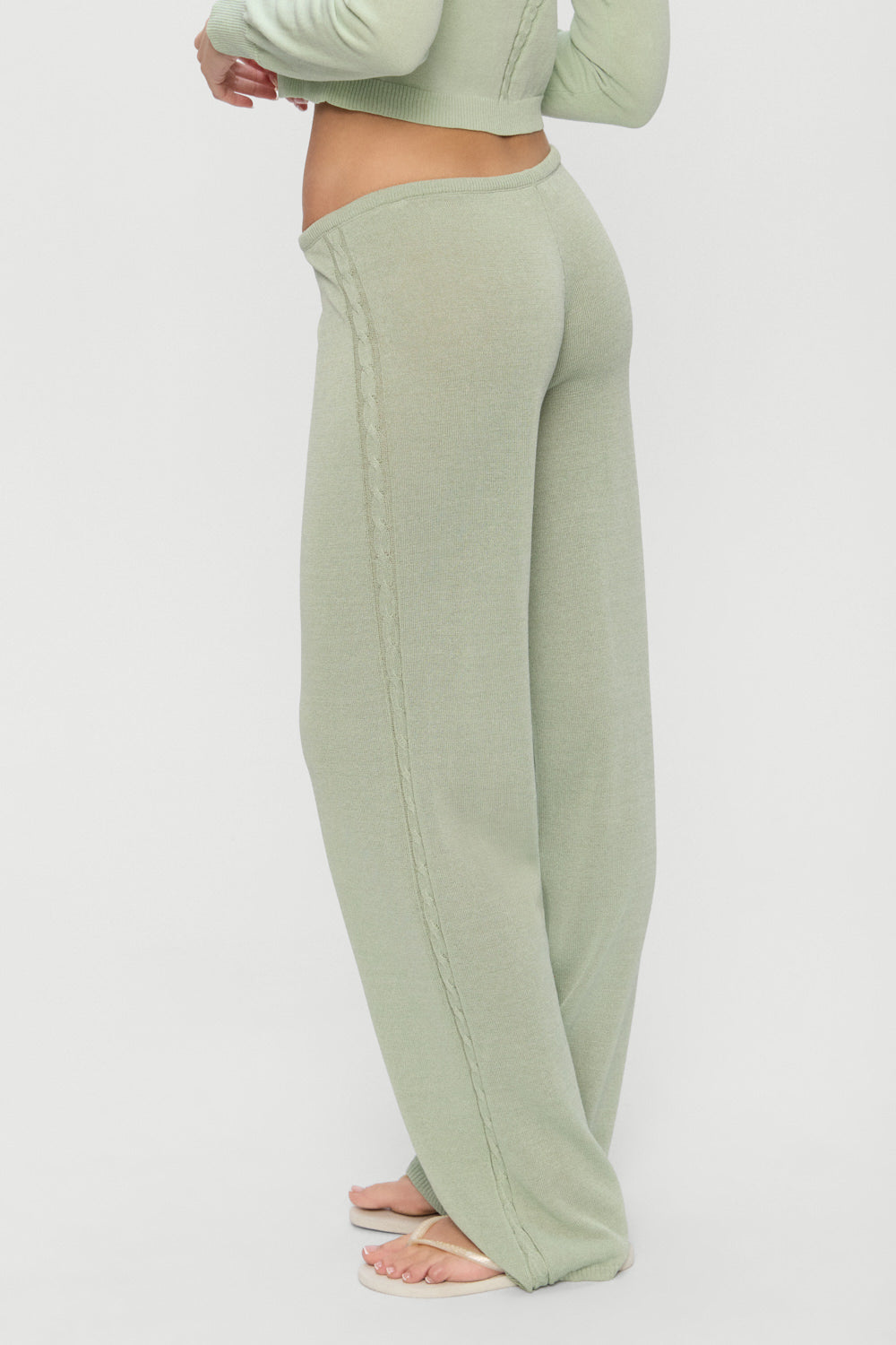 Ela Low Rise Knit Pants - Eucalyptus Frankies Bikinis Online