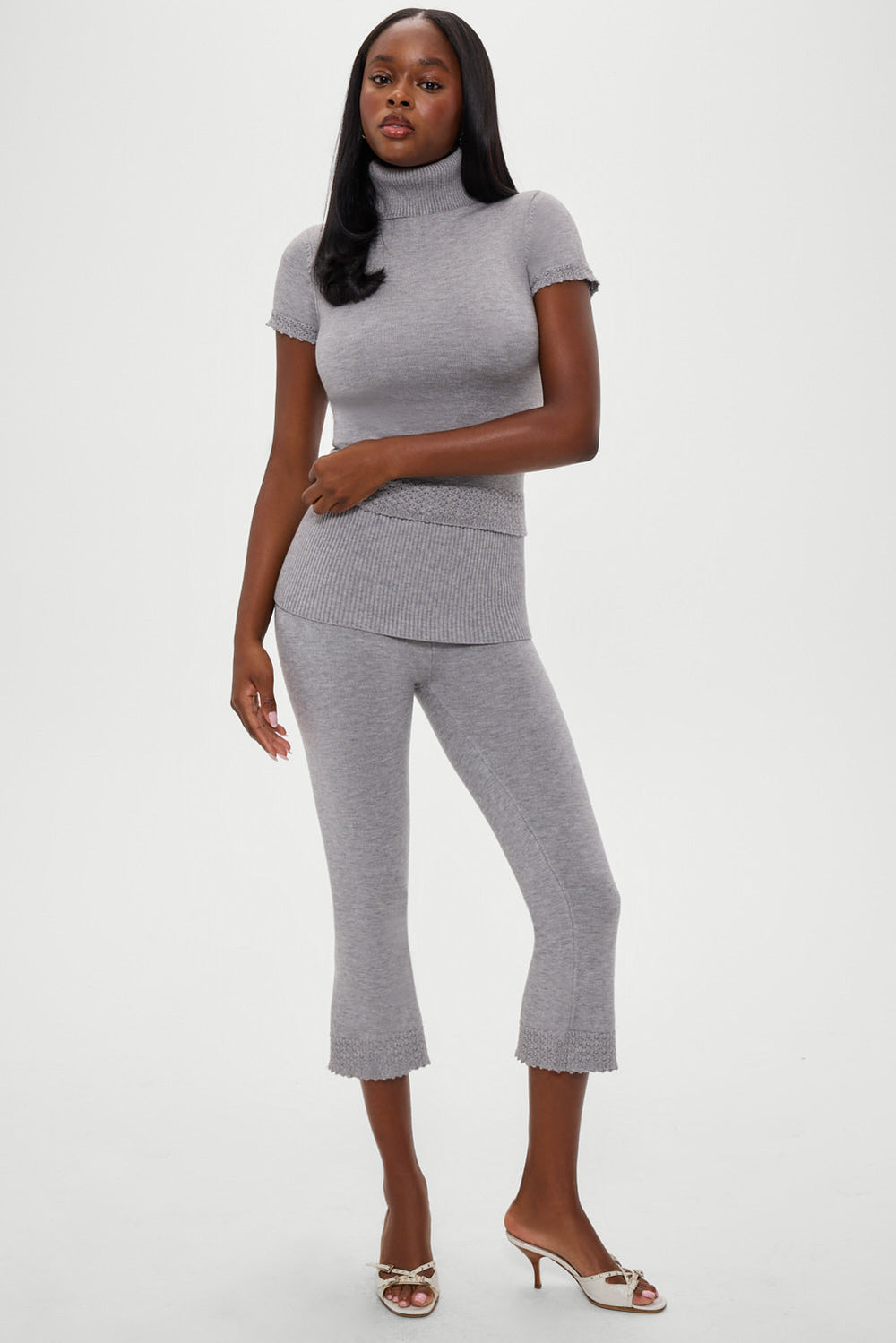 Jasmine Short Sleeve Turtleneck - Cloud Cover Frankies Bikinis Online Shop