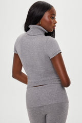 Jasmine Short Sleeve Turtleneck - Cloud Cover Frankies Bikinis Online Shop