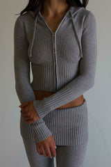 Aimee Zip Up Hoodie - Rain Cloud Frankies Bikinis Sale