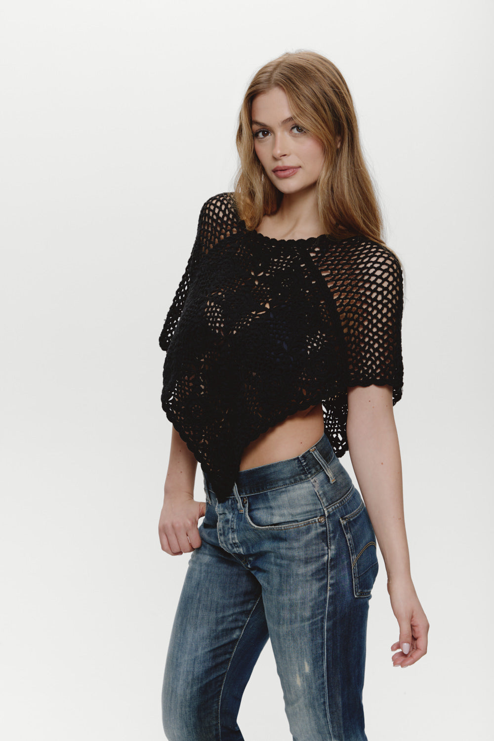 Sophie Crochet Poncho - Black Frankies Bikinis Online