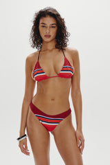 Nick Striped Triangle Bikini Top - Sandstone Frankies Bikinis Discount