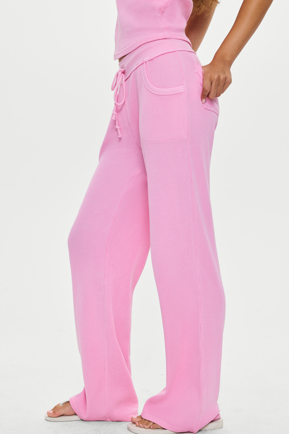 Emma Thermal Low Rise Pants - Blush Frankies Bikinis Outlet