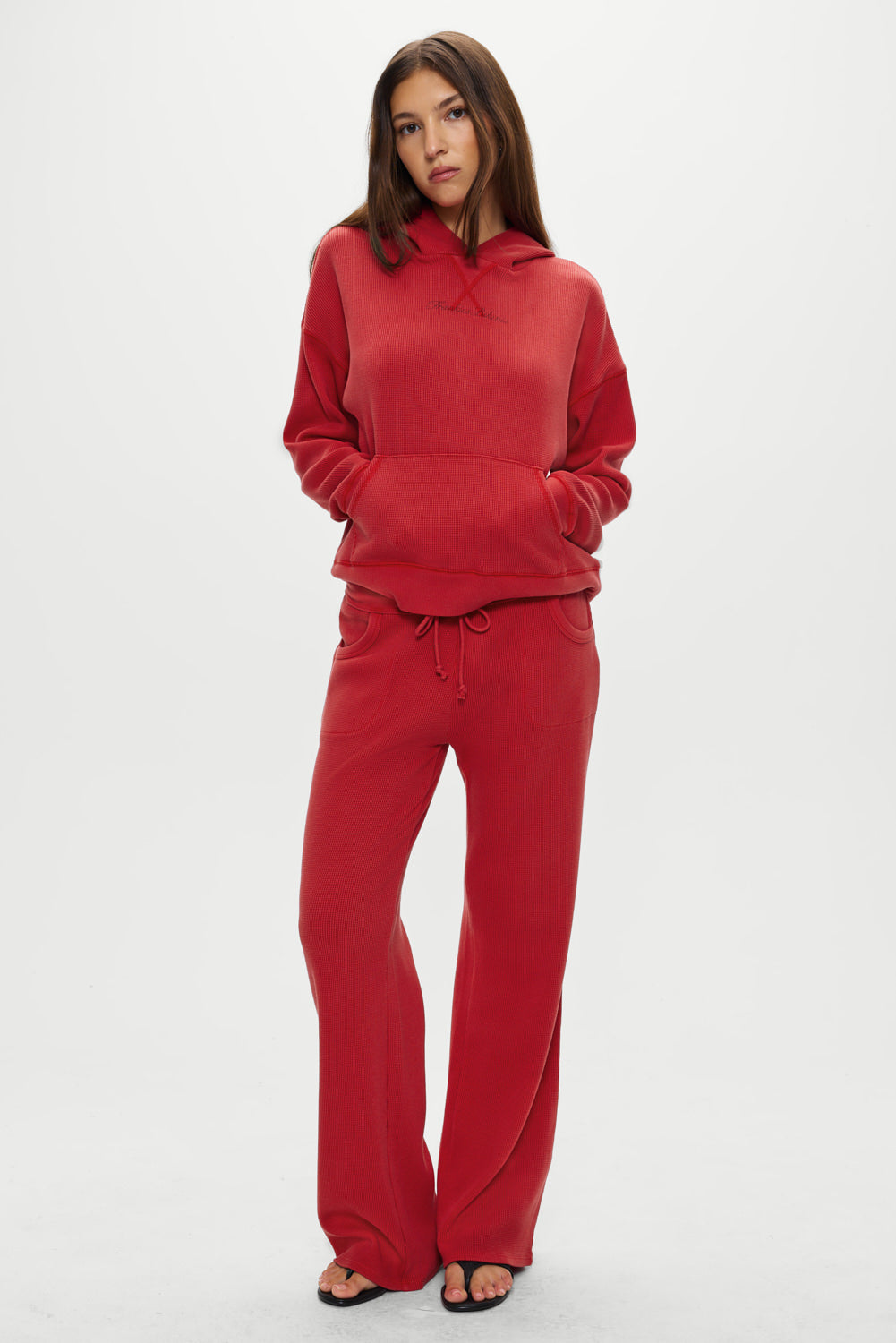 Haven Thermal Hoodie - Strawberry Red Frankies Bikinis Discount