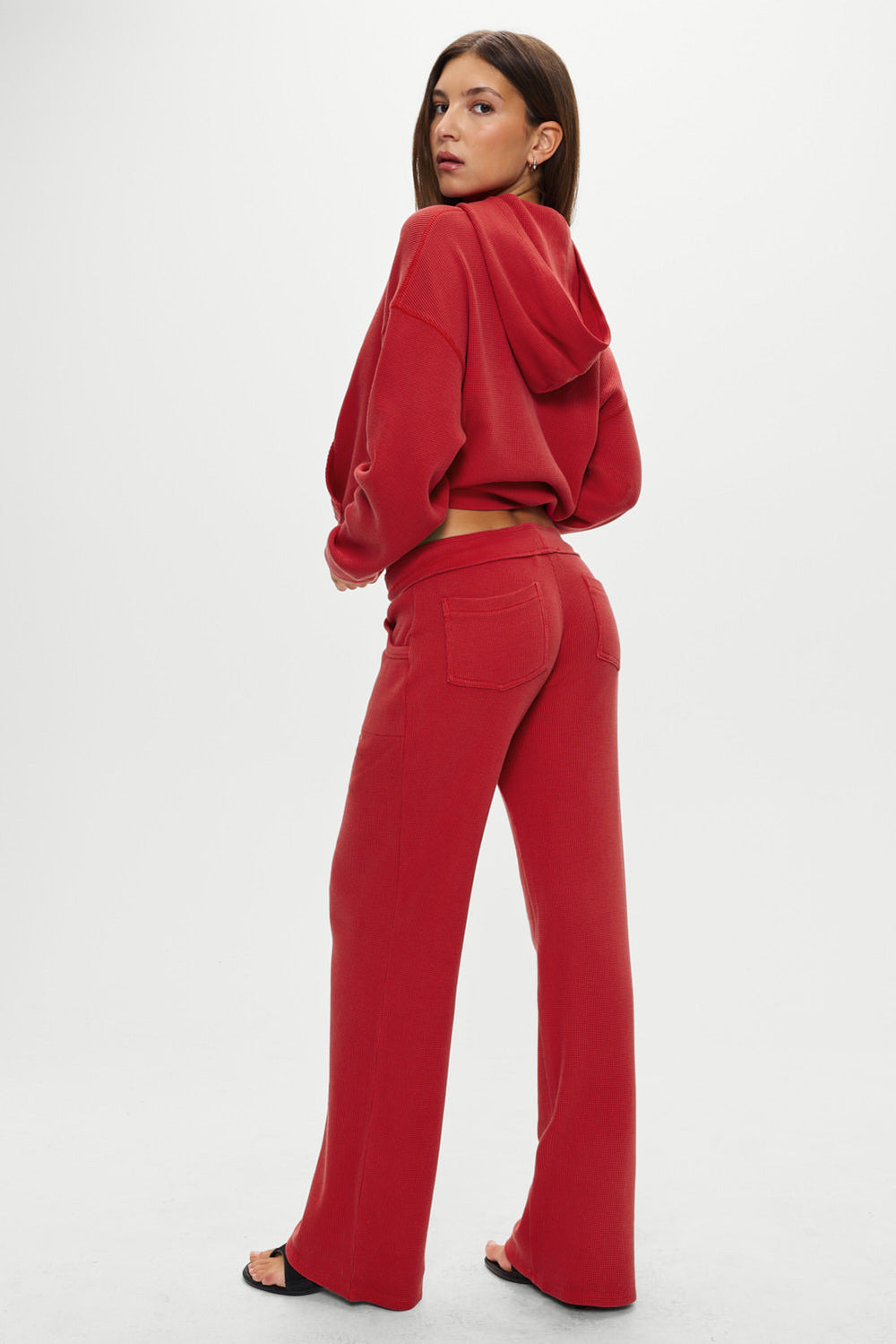 Emma Thermal Low Rise Pants - Strawberry Red Frankies Bikinis Sale
