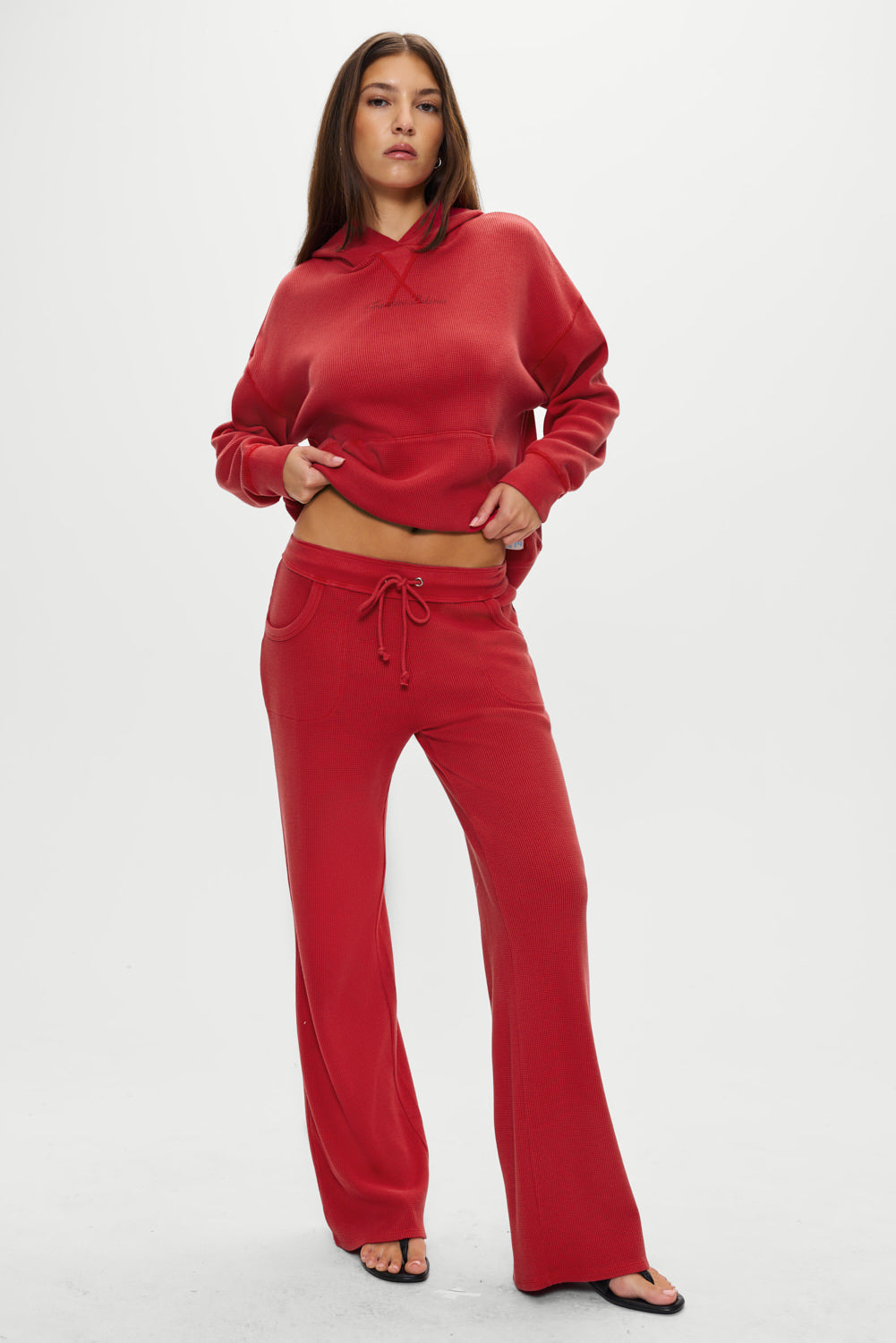 Emma Thermal Low Rise Pants - Strawberry Red Frankies Bikinis Sale