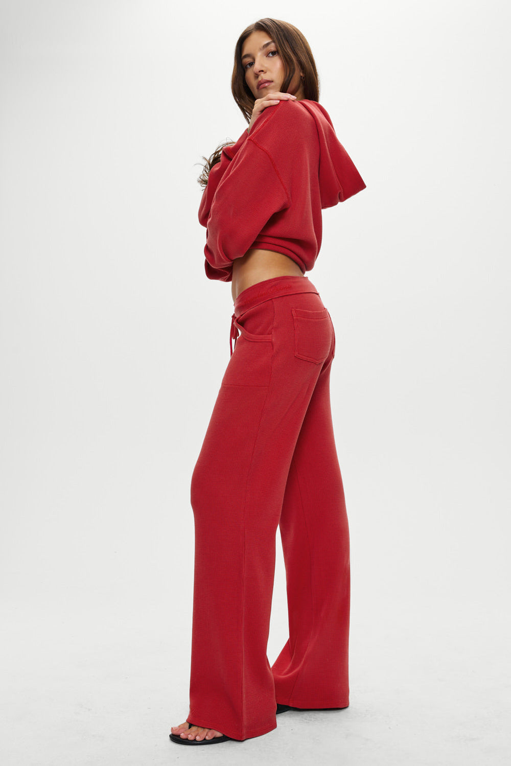 Emma Thermal Low Rise Pants - Strawberry Red Frankies Bikinis Sale