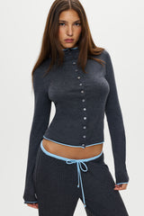 Leo Knit Button Up Cardigan - Stone Frankies Bikinis Online