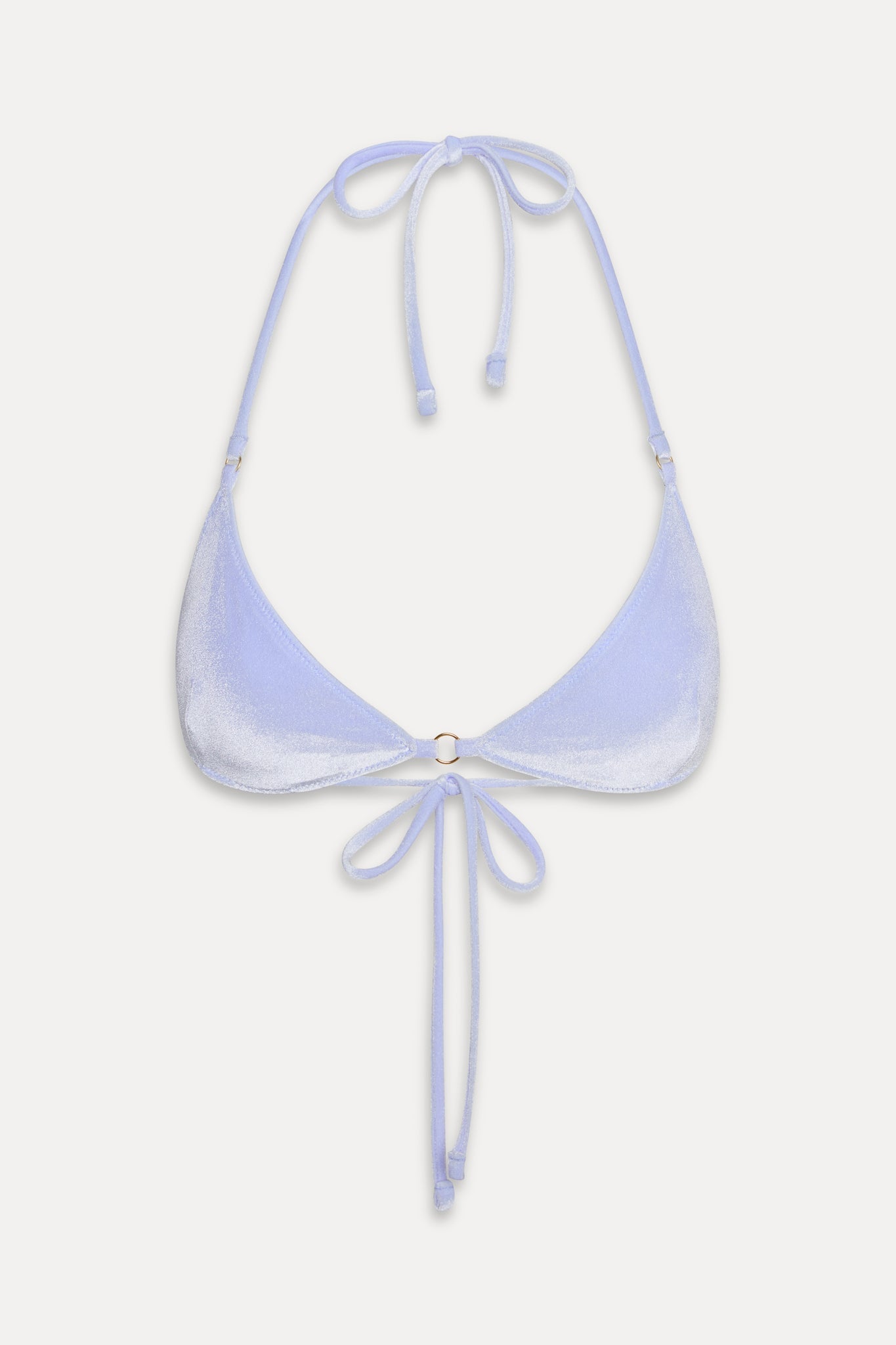 Amore Skimpy Velvet Bikini Top - French Blue Frankies Bikinis Discount