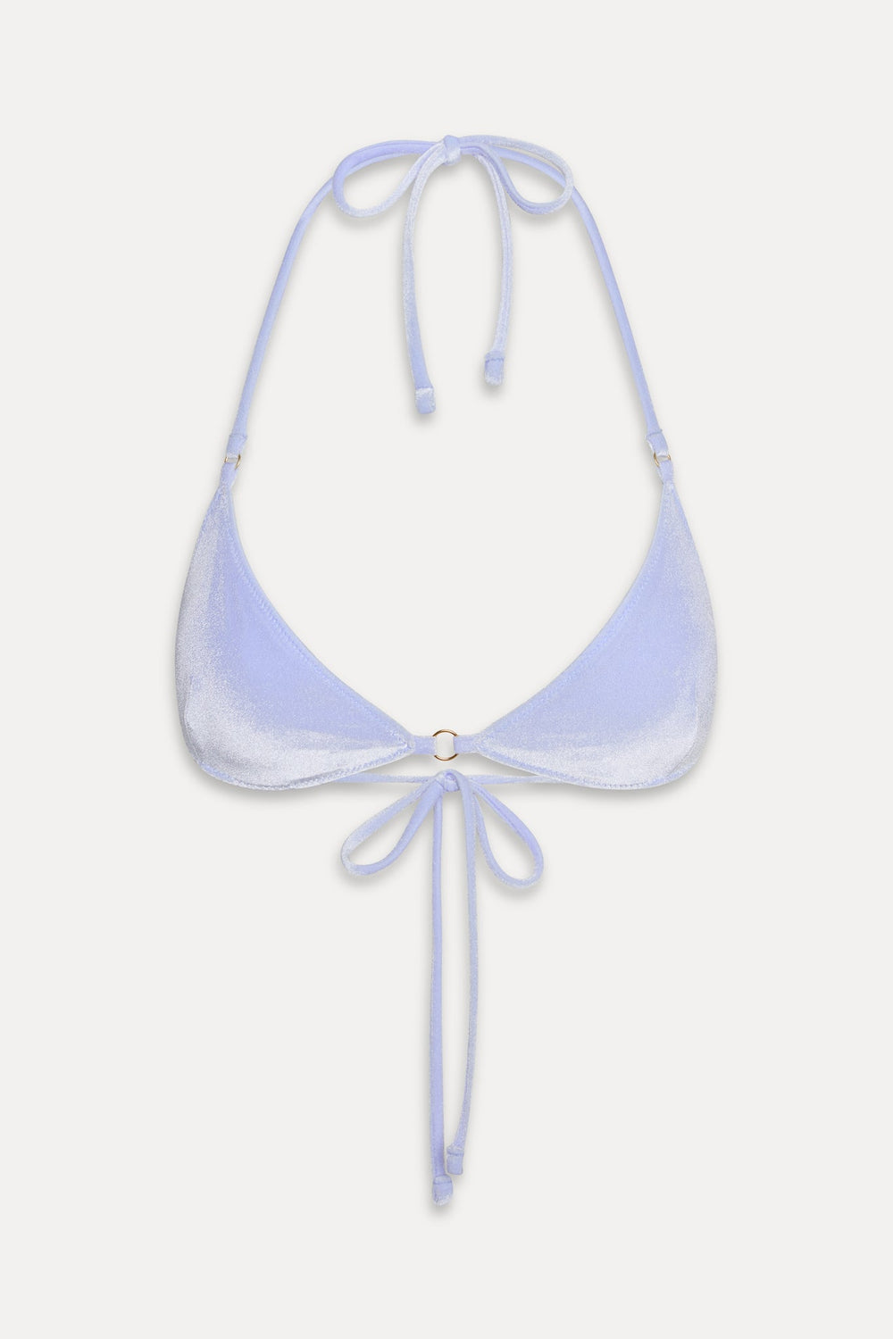 Amore Skimpy Velvet Bikini Top - French Blue Frankies Bikinis Discount