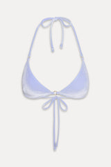 Amore Skimpy Velvet Bikini Top - French Blue Frankies Bikinis Discount