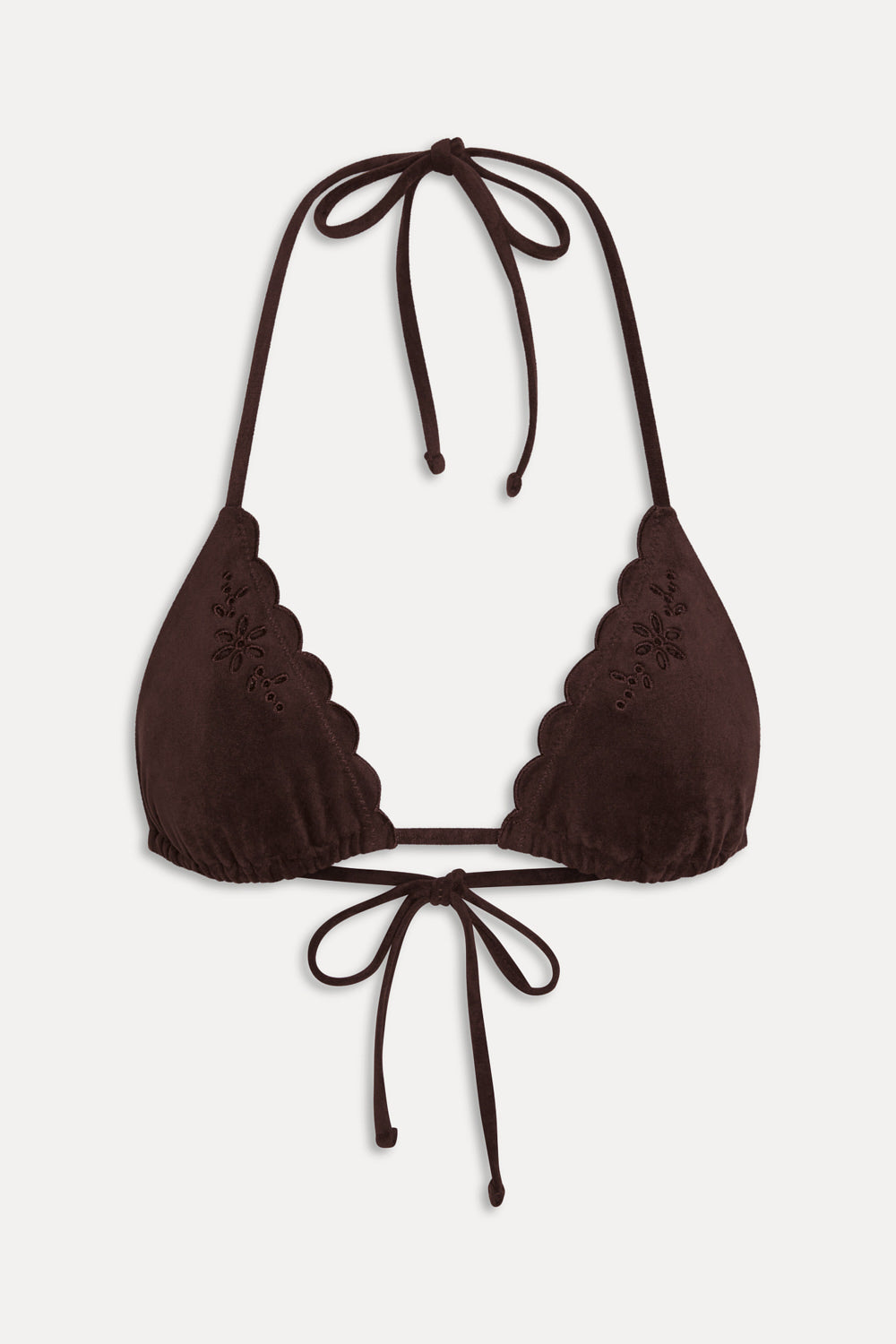 Nick Suede Triangle Bikini Top - Desert Suede Frankies Bikinis Discount