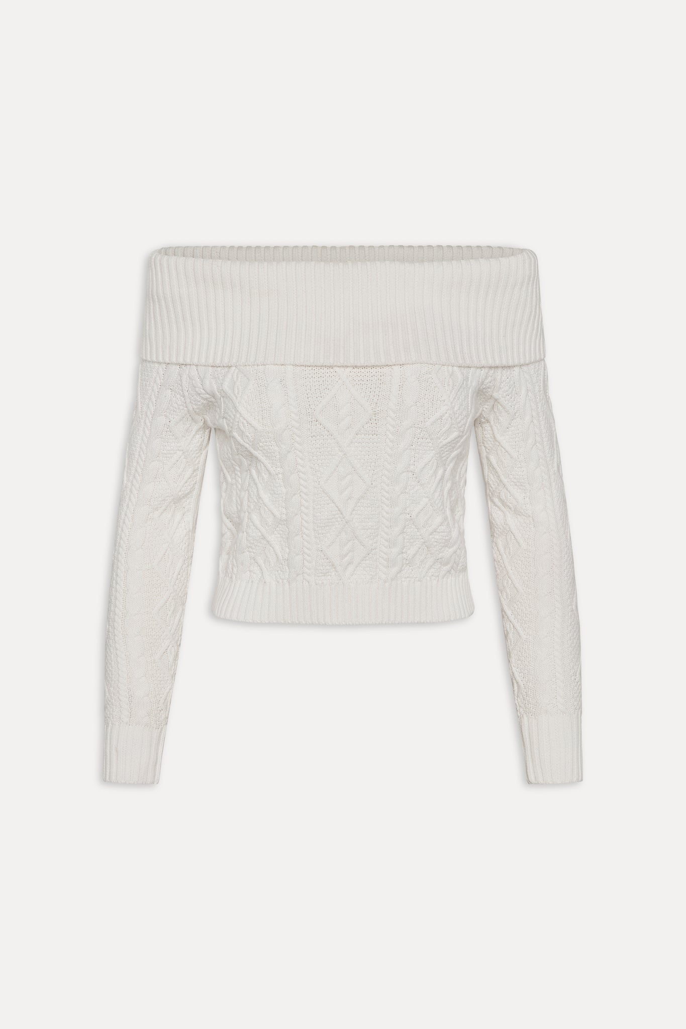 Saint Off The Shoulder Knit Sweater - Cloud White Frankies Bikinis Online