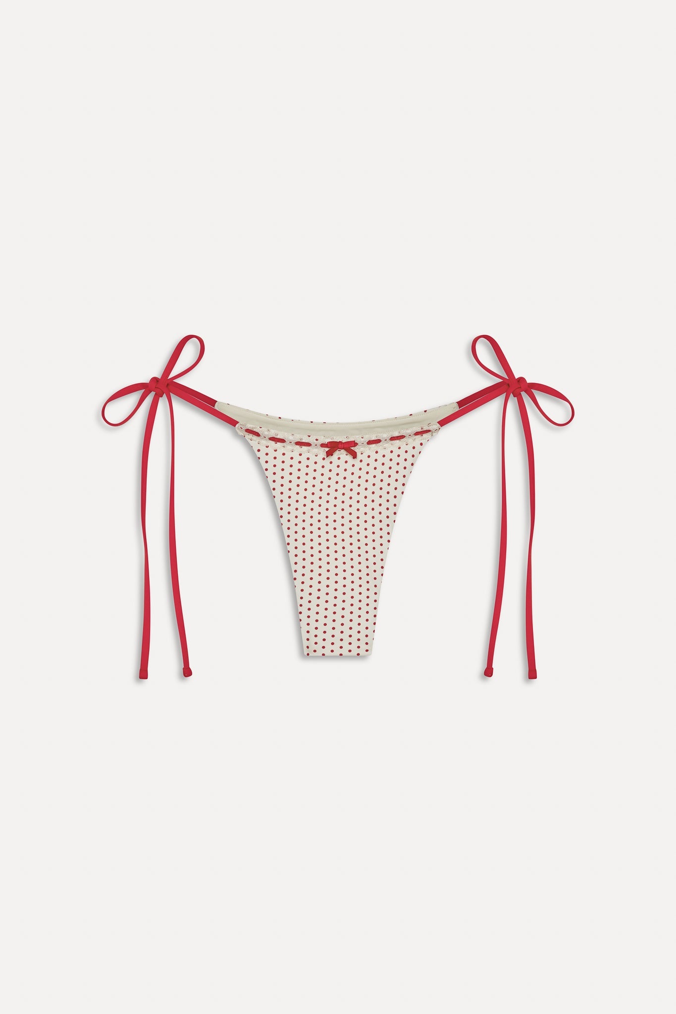x BELLA HADID Mackenzie String Bikini Bottom - Strawberry Polka Dot Frankies Bikinis For Sale