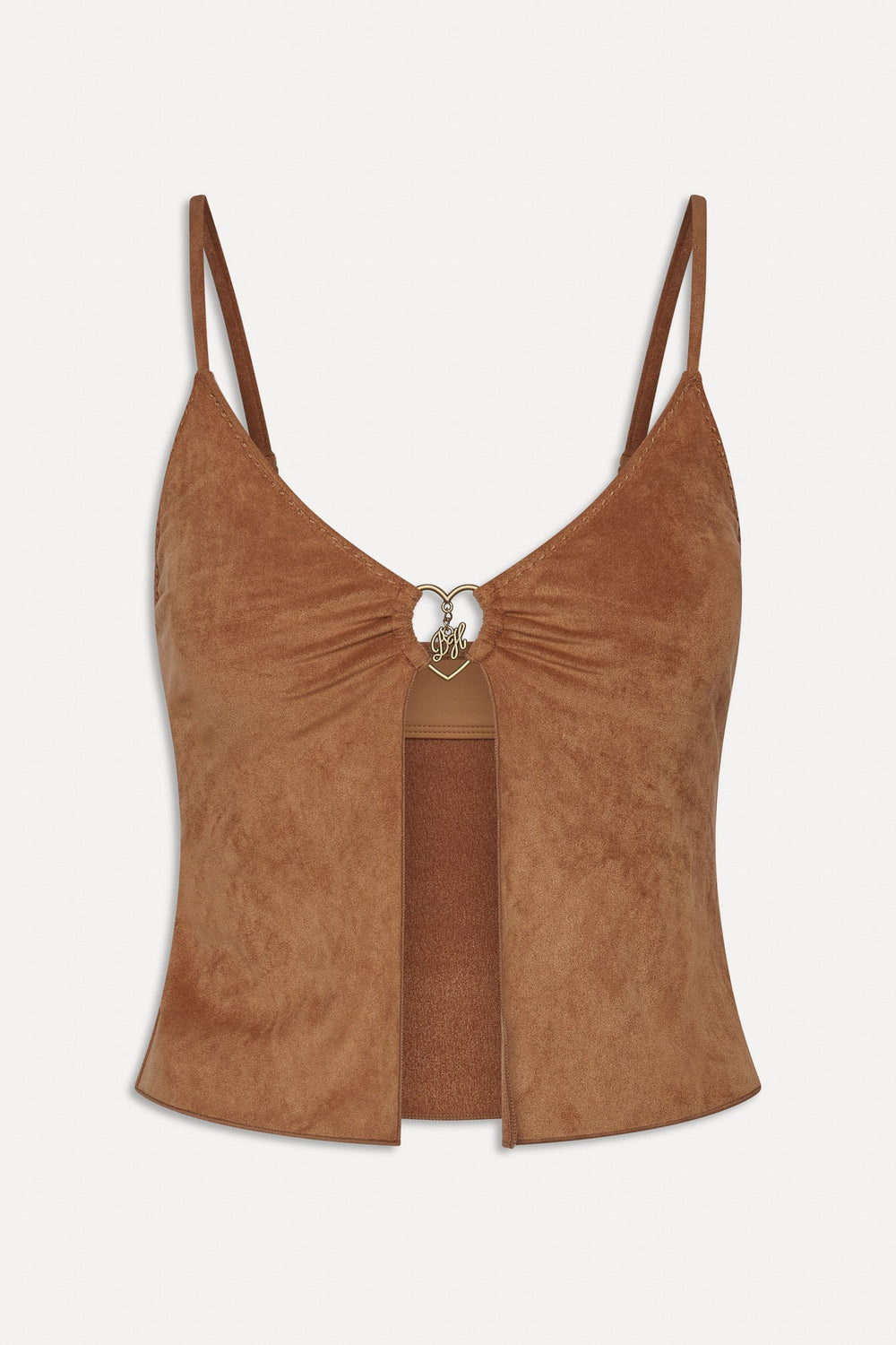 x BELLA HADID Lucy Suede Tankini Bikini Top - Sunkissed Suede Frankies Bikinis Outlet