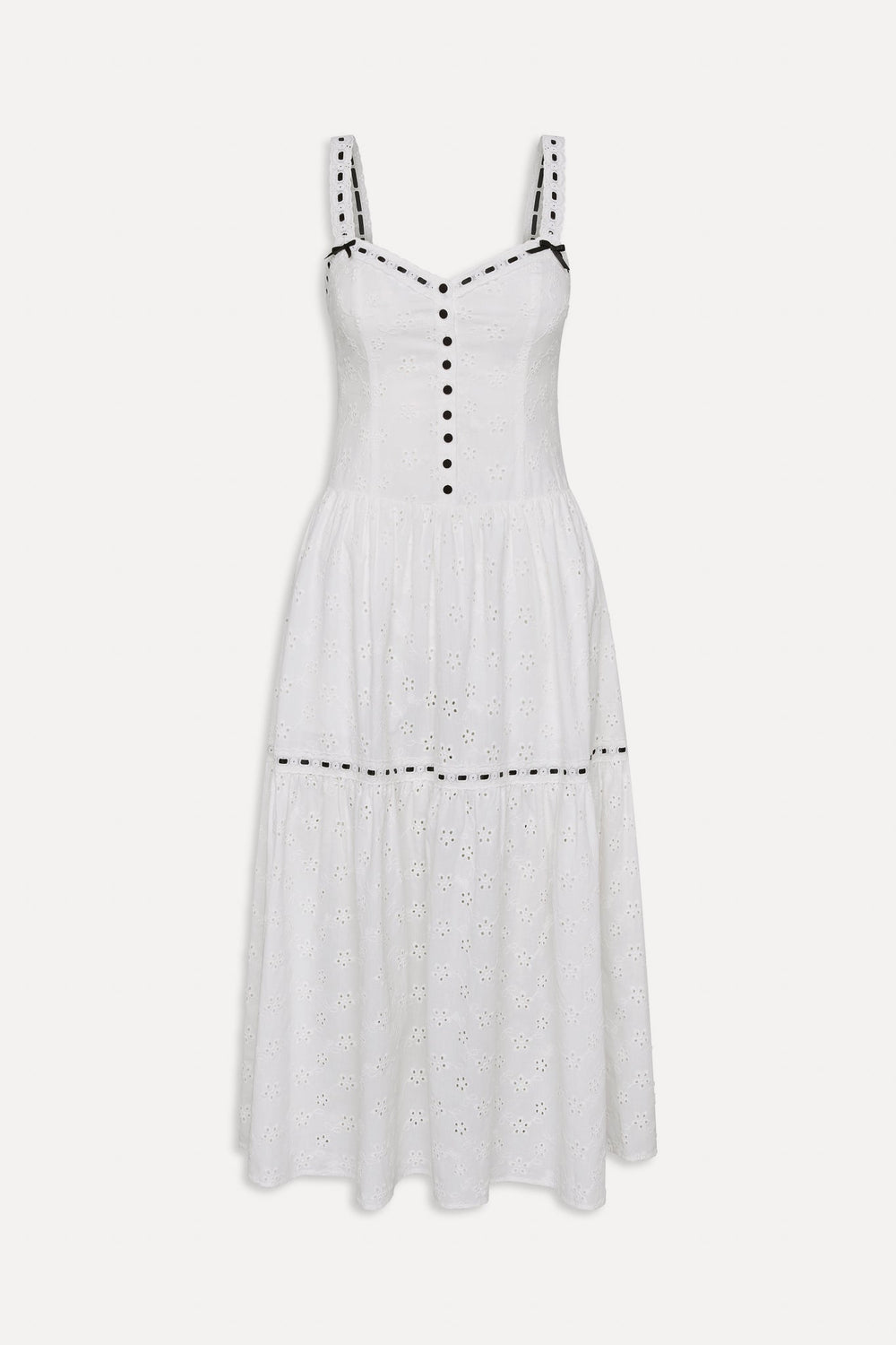 x BELLA HADID Bishop Eyelet Maxi Dress - Salt Air Eyelet Frankies Bikinis Sale