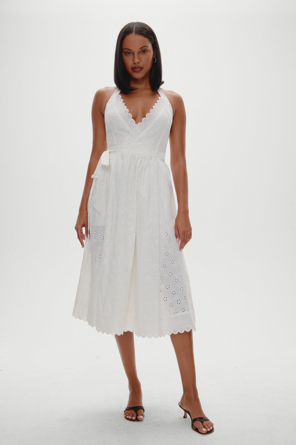 x BELLA HADID Fort Worth Fairy Midi Dress - Salt Air Eyelet Frankies Bikinis Online
