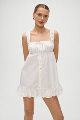 Marilyn Babydoll Dress - White Frankies Bikinis Outlet