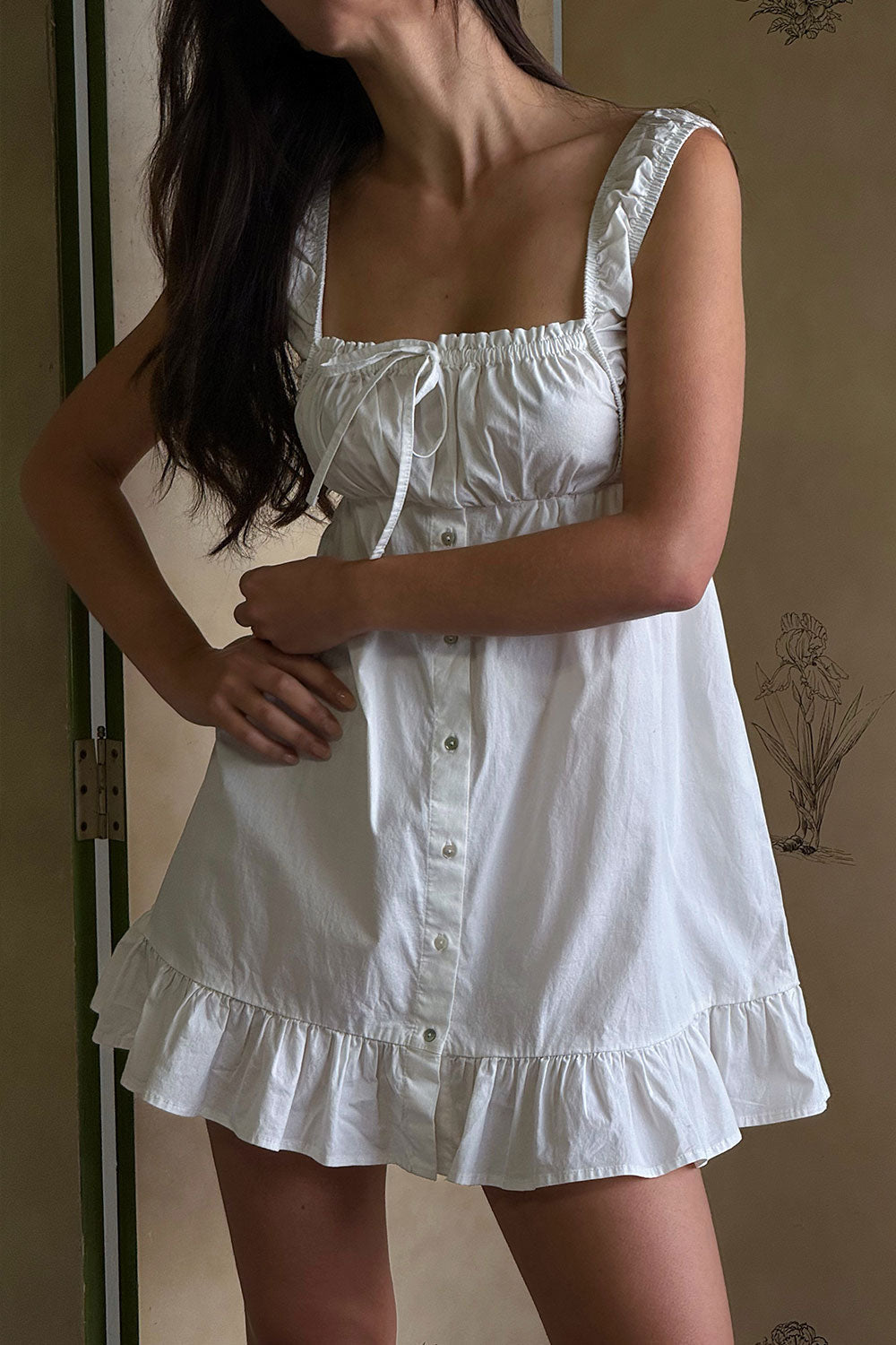 Marilyn Babydoll Dress - White Frankies Bikinis Outlet