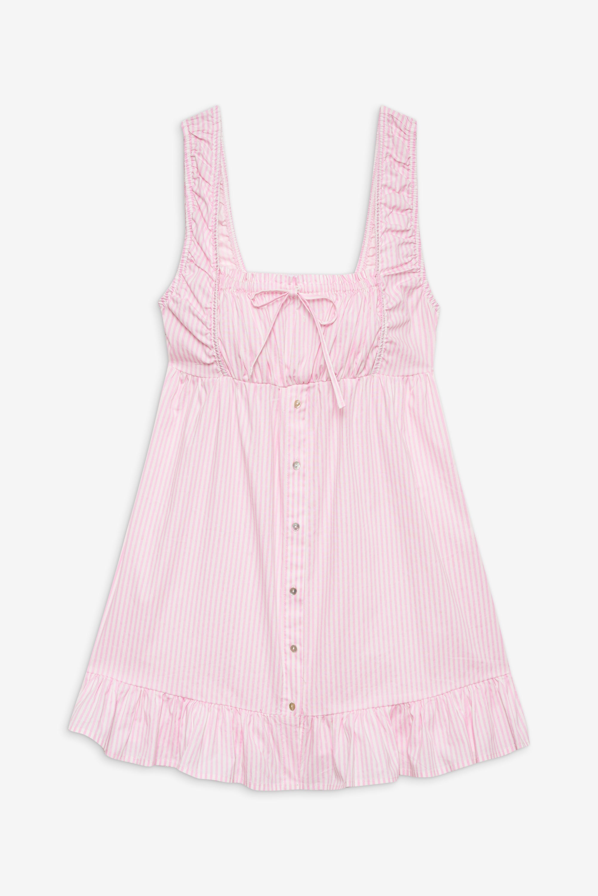 Marilyn Babydoll Dress - Pink Stripe Frankies Bikinis Discount