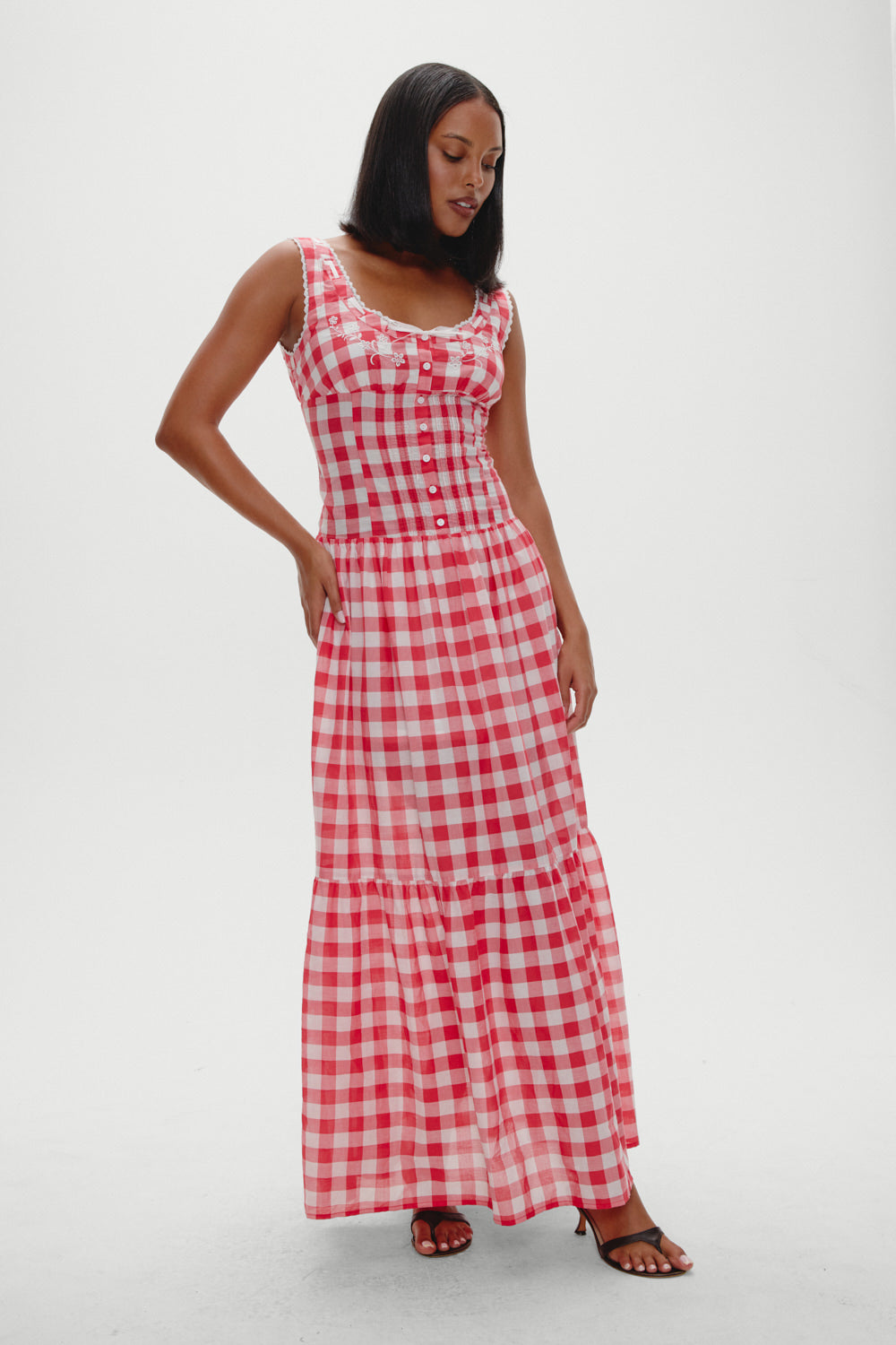 x BELLA HADID Southern Belle Midi Dress - Malibu Picnic Frankies Bikinis Online Shop