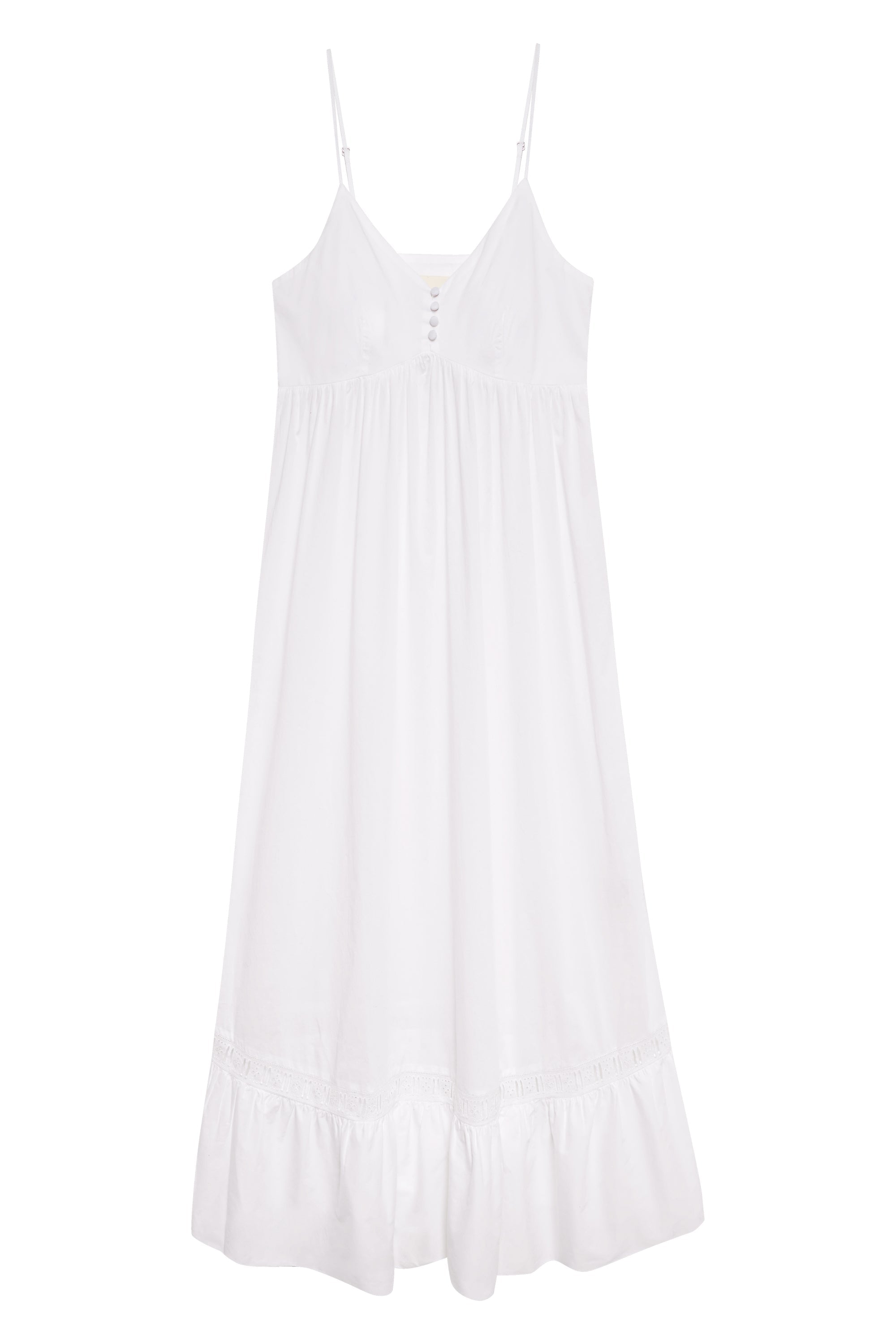 Airy Poplin Midi Dress - White Frankies Bikinis For Sale
