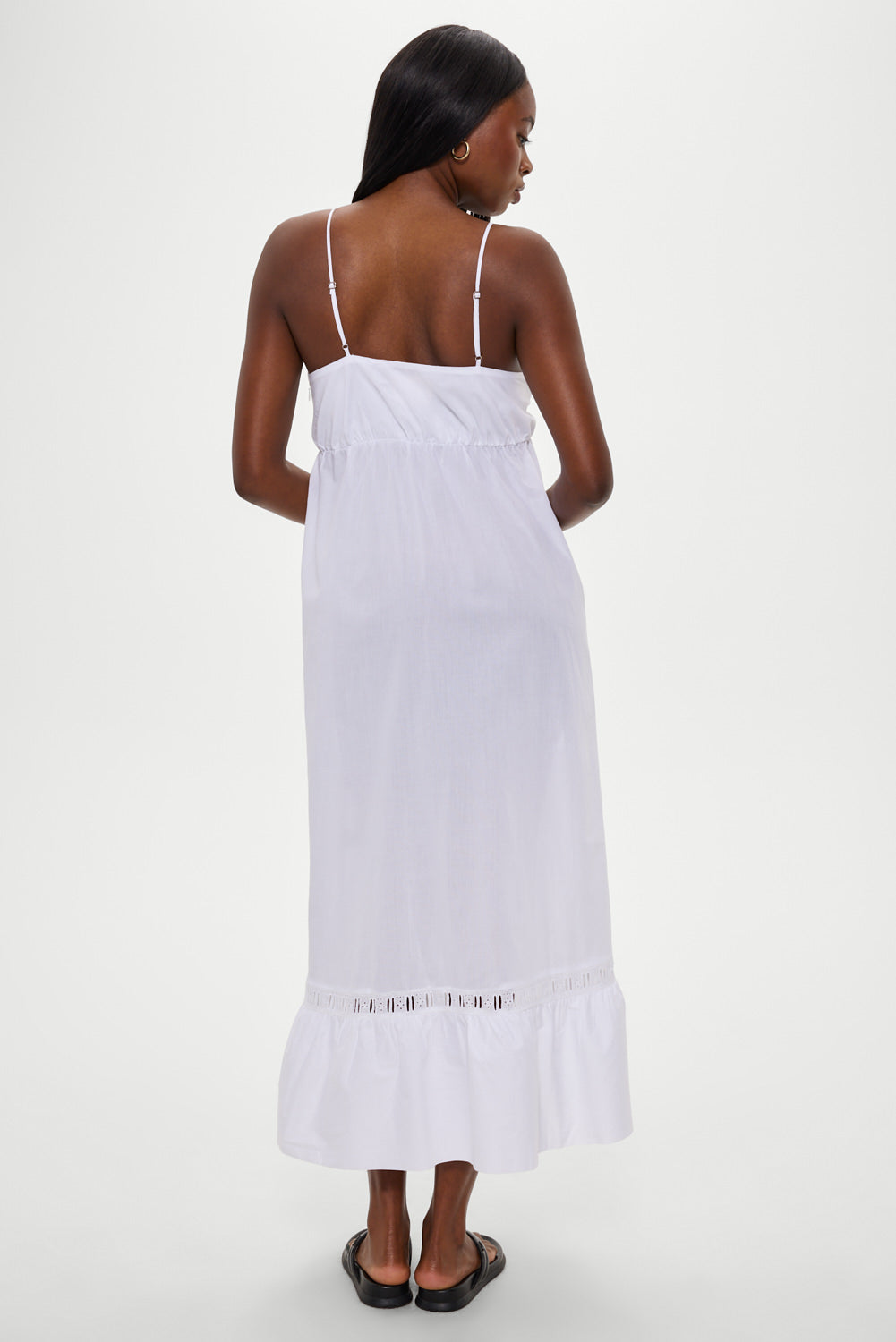 Airy Poplin Midi Dress - White Frankies Bikinis For Sale