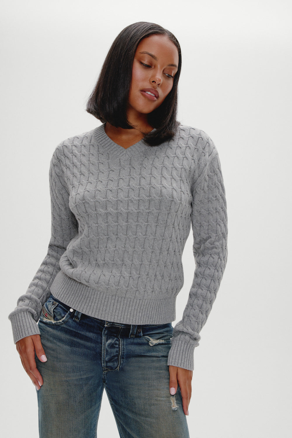 Prince Cable Knit Sweater - Cloud Cover Frankies Bikinis Outlet