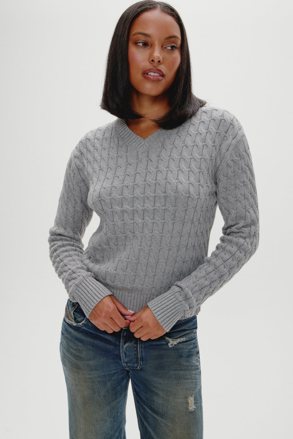 Prince Cable Knit Sweater - Cloud Cover Frankies Bikinis Outlet