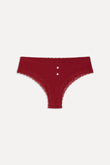 x BELLA HADID Bluebell Cotton Brief - Cardinal Frankies Bikinis Outlet