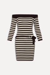 x BELLA HADID Saloon Knit Mini Dress - Cowboy Stripe Frankies Bikinis Online