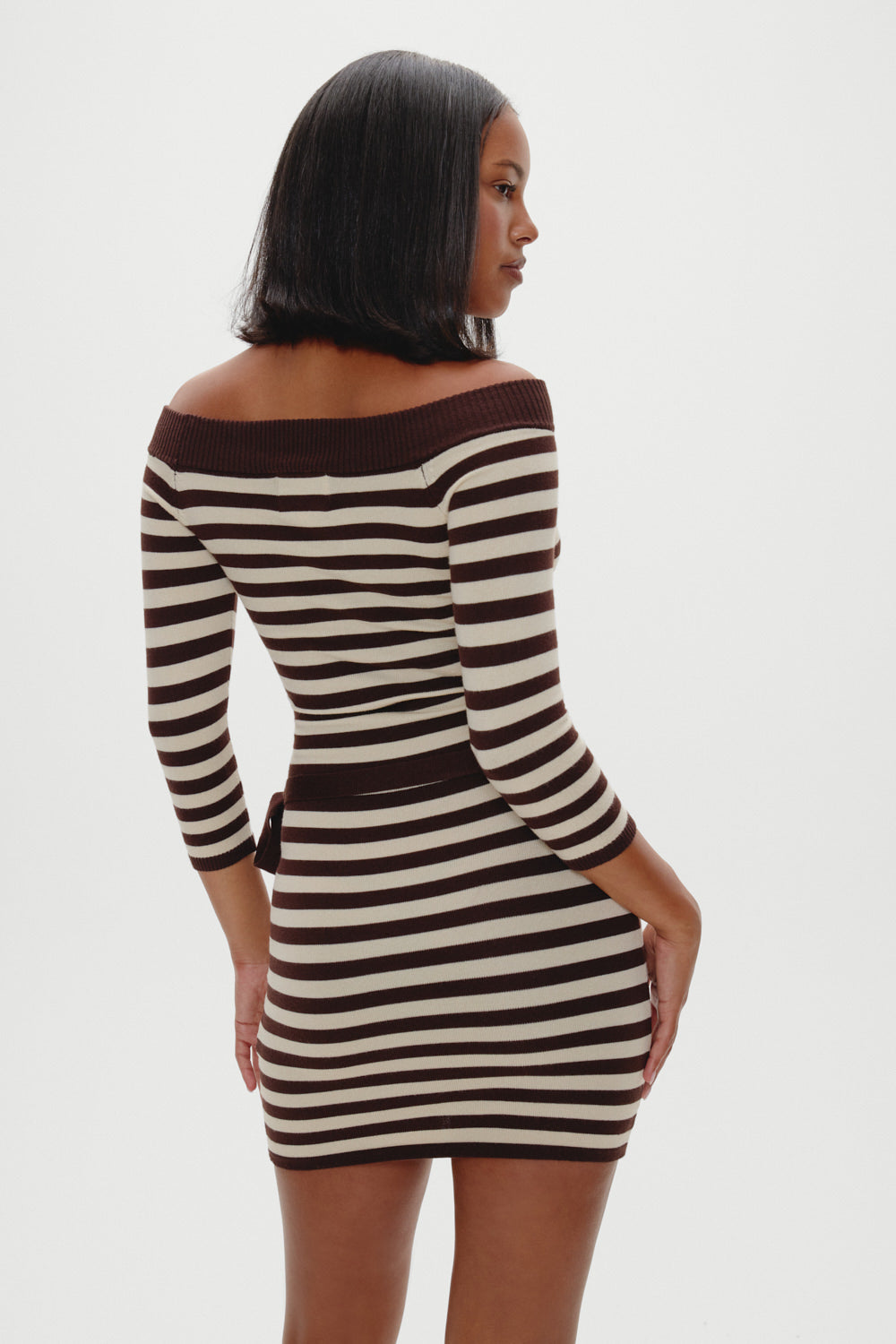 x BELLA HADID Saloon Knit Mini Dress - Cowboy Stripe Frankies Bikinis Online