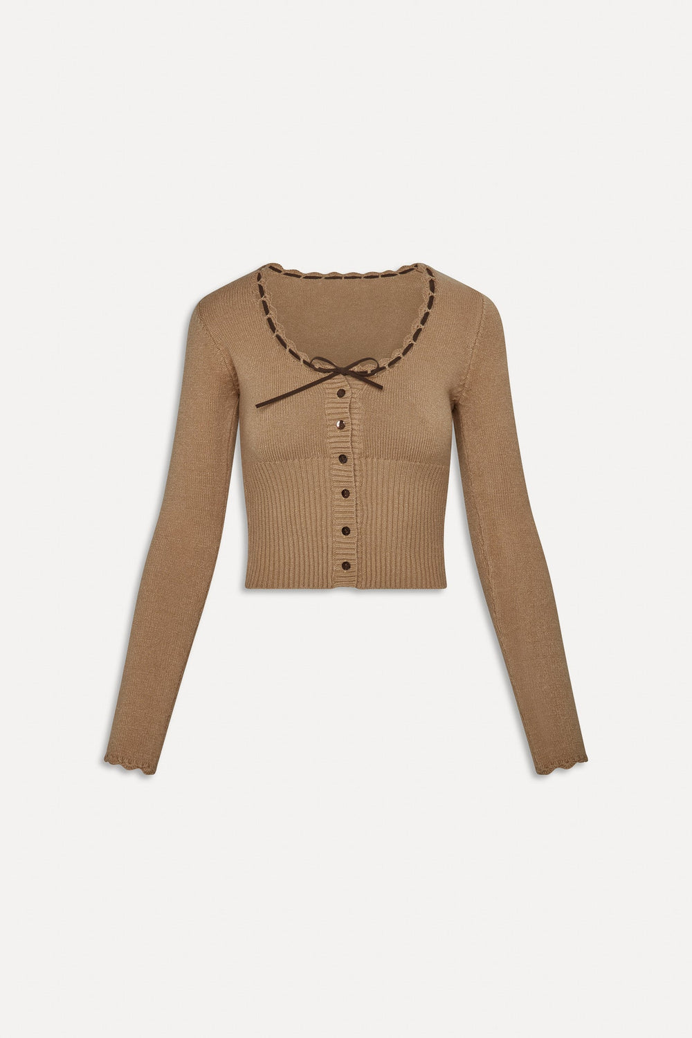 x BELLA HADID Texas Knit Cardigan - Caramel Frankies Bikinis For Sale