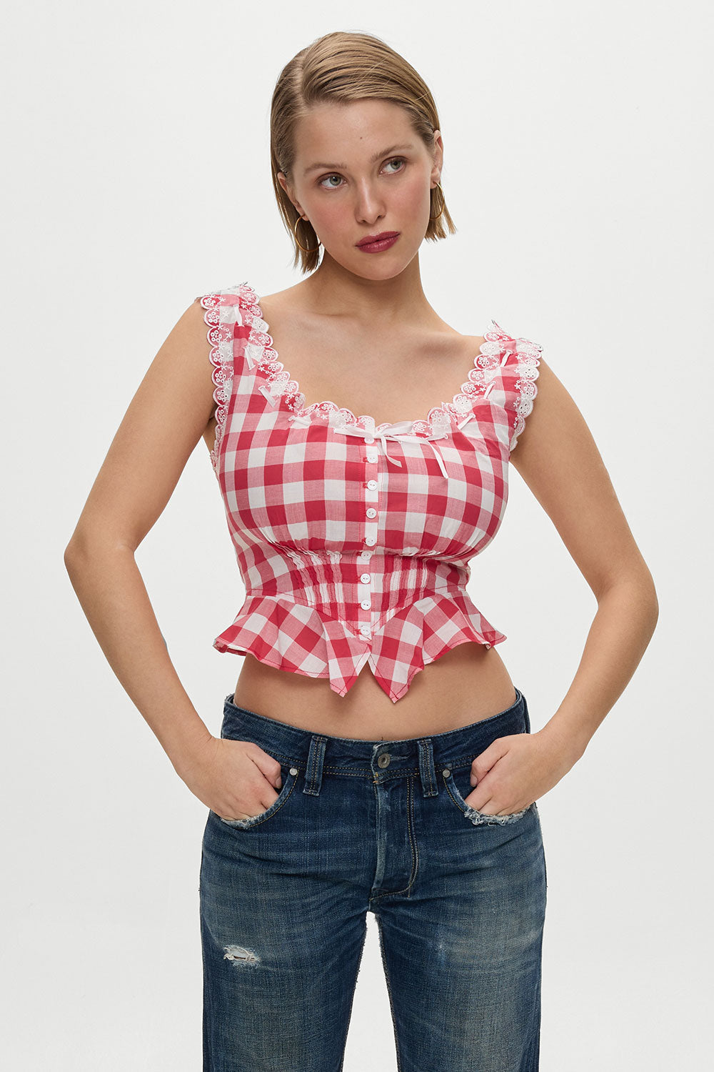 x BELLA HADID Fleetwood Top - Malibu Picnic Frankies Bikinis Discount