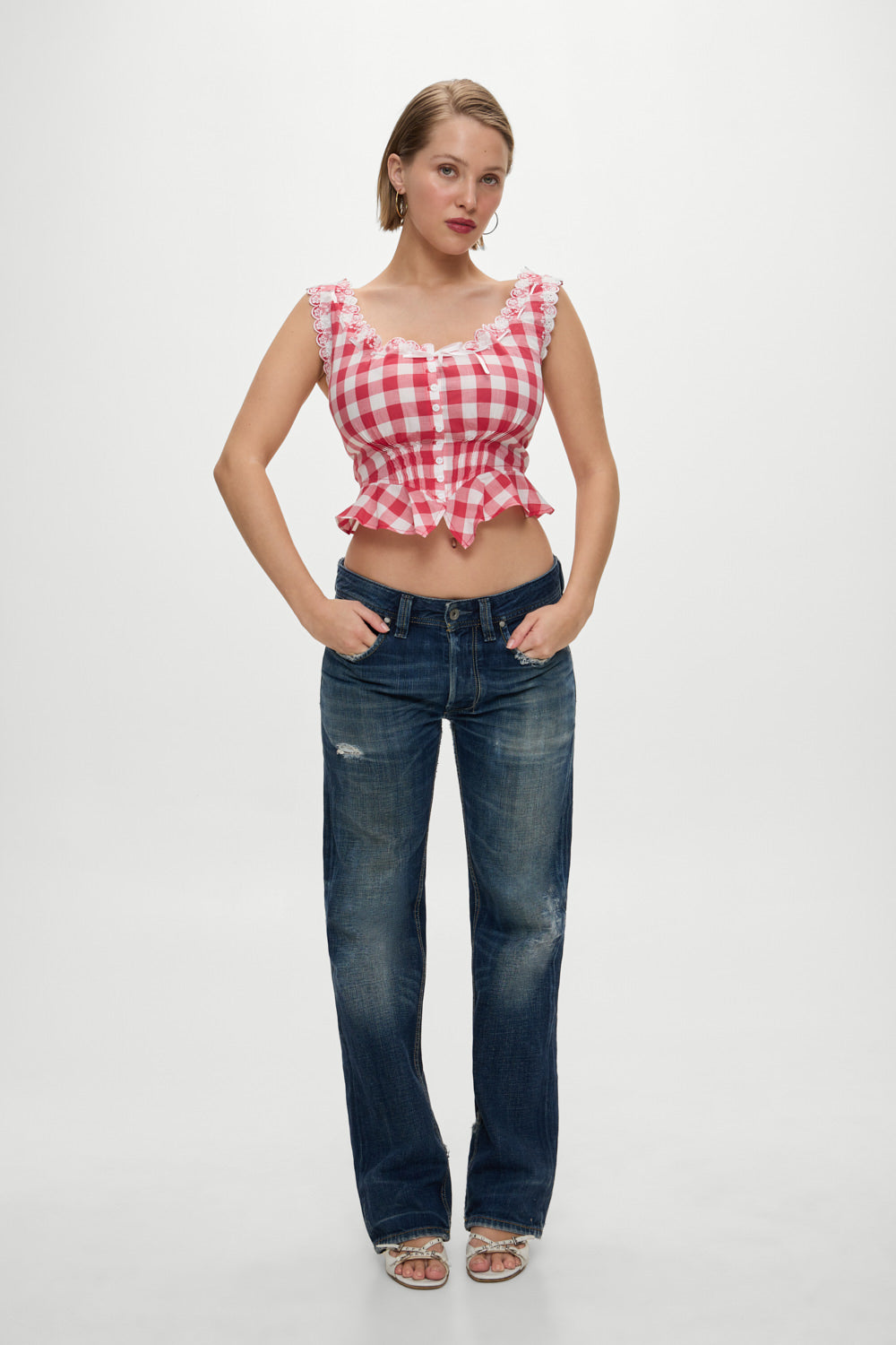 x BELLA HADID Fleetwood Top - Malibu Picnic Frankies Bikinis Discount