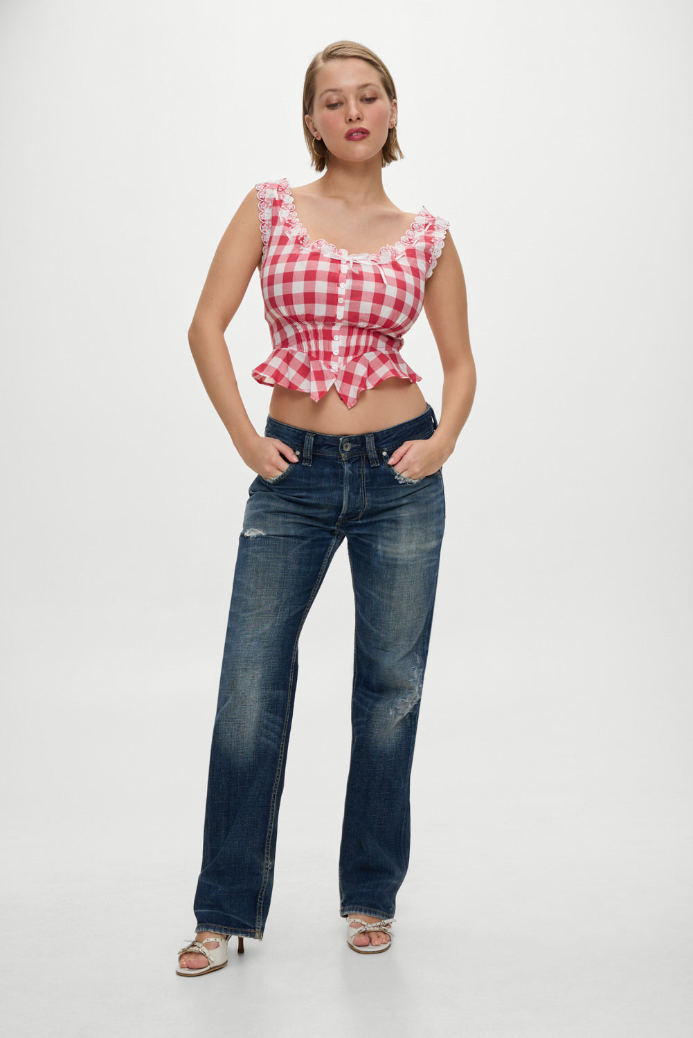 x BELLA HADID Fleetwood Top - Malibu Picnic Frankies Bikinis Discount