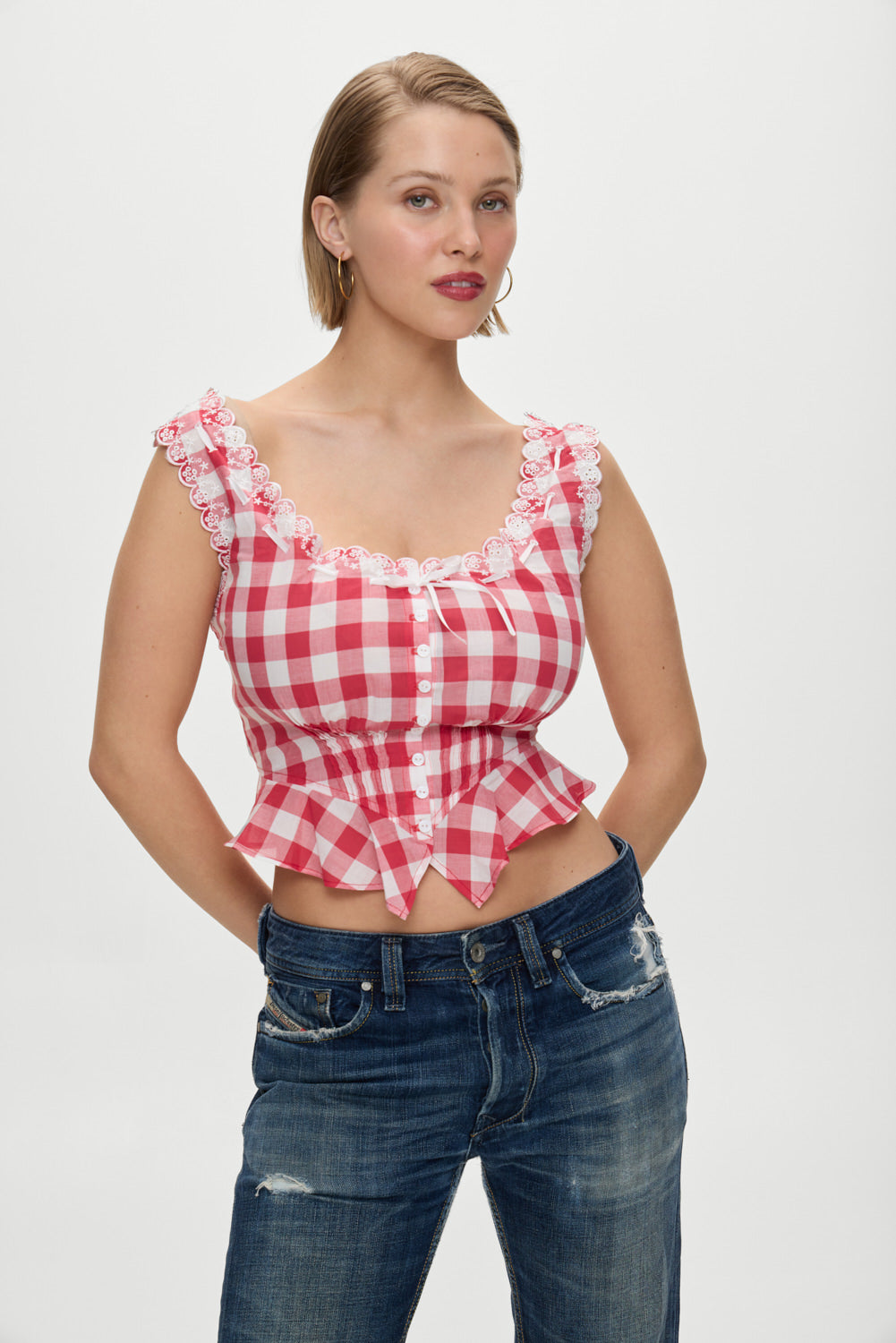 x BELLA HADID Fleetwood Top - Malibu Picnic Frankies Bikinis Discount