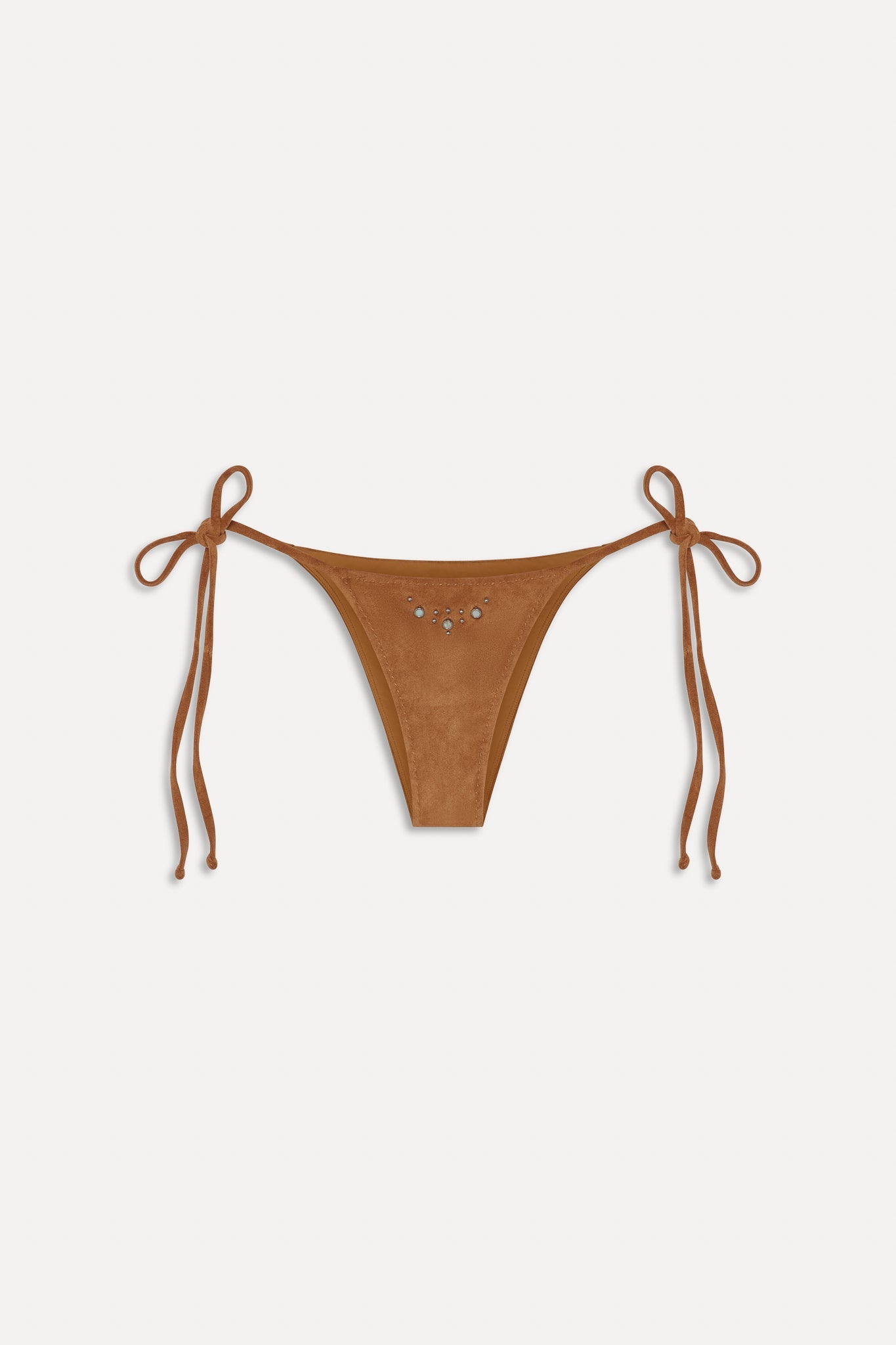 x BELLA HADID Mackenzie Suede String Bikini Bottom - Sunkissed Suede Frankies Bikinis Sale