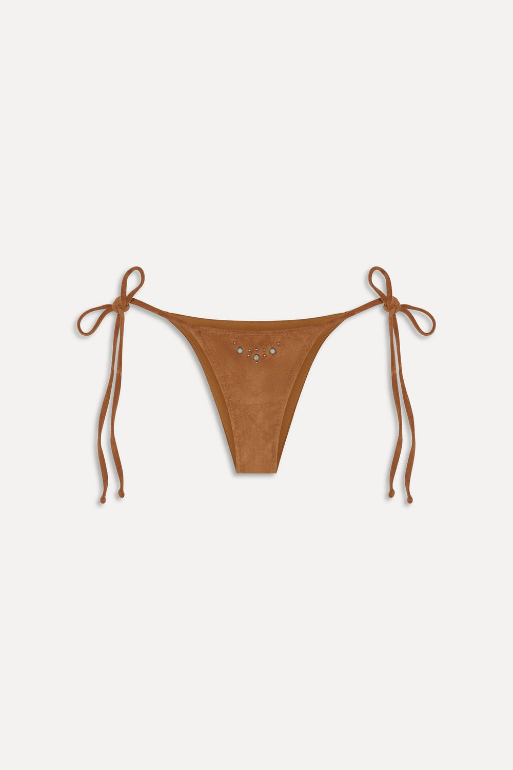 x BELLA HADID Mackenzie Suede String Bikini Bottom - Sunkissed Suede Frankies Bikinis Sale