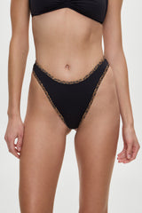 x BELLA HADID Presley High Waisted Bikini Bottom - Lucky Leopard Frankies Bikinis Discount