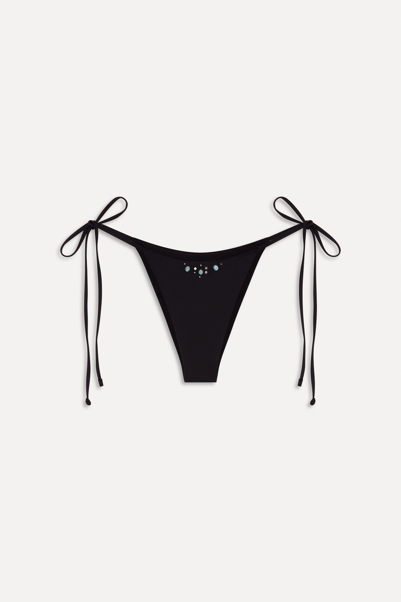 x BELLA HADID Mackenzie String Bikini Bottom - Lone Star Black Frankies Bikinis Sale